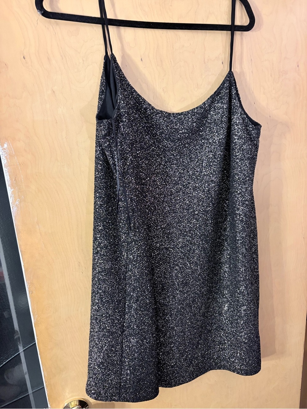 CeCe Black Glitter Slip Mini Dress